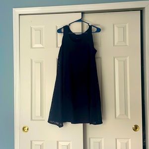 Navy blue lacy shift dress